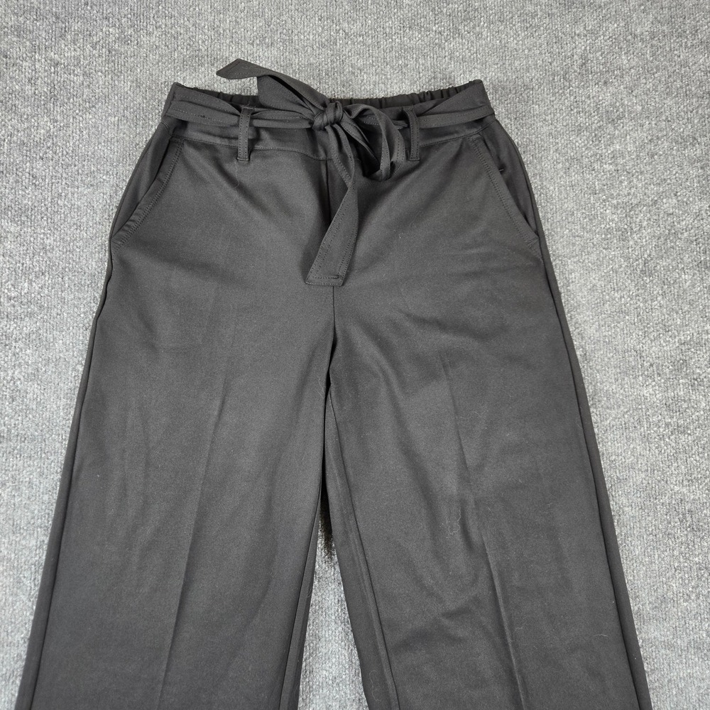Joes & CO. Wide Leg Tie Waist Pants Womens L Black Stretch Trousers - Picture 6 of 13